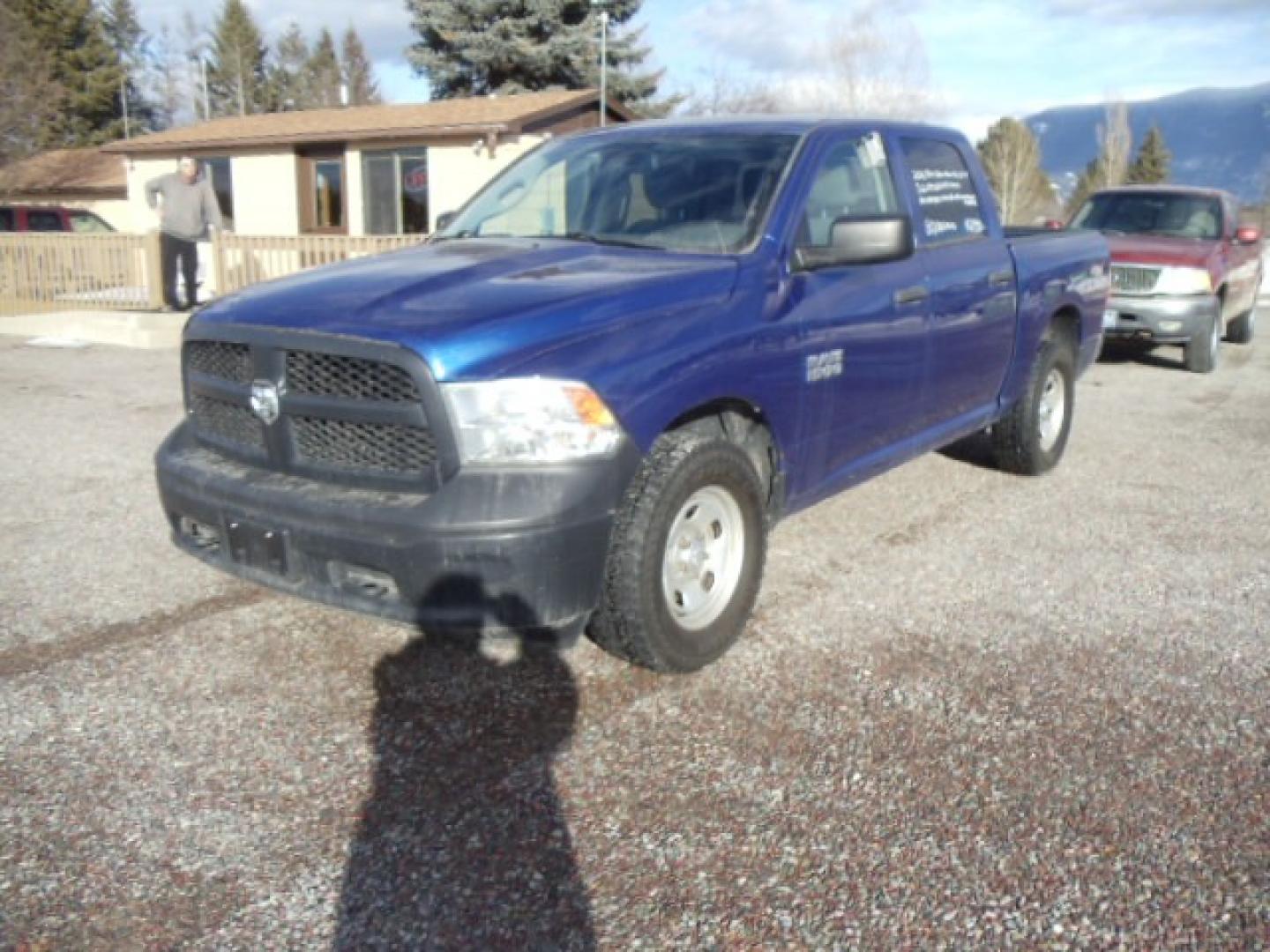 2016 Blue /Gray RAM 1500 Tradesman Crew Cab SWB 4WD (1C6RR7KG1GS) with an 3.6 L VVT 6 Cylinder engine, Automatic transmission, located at 5465 Highway 2 W., Columbia Falls, MT, 59912, (406) 892-4407, 48.352188, -114.240929 - Crew cab, short box, Automatic, Cruise, AC, Tilt wheel, Power windows door locks and mirrors, Towing. This truck was previously owned by the federal government so it has been well maintained and taken care of. The truck is clean inside and out with good tires and low actual miles. - Photo#2